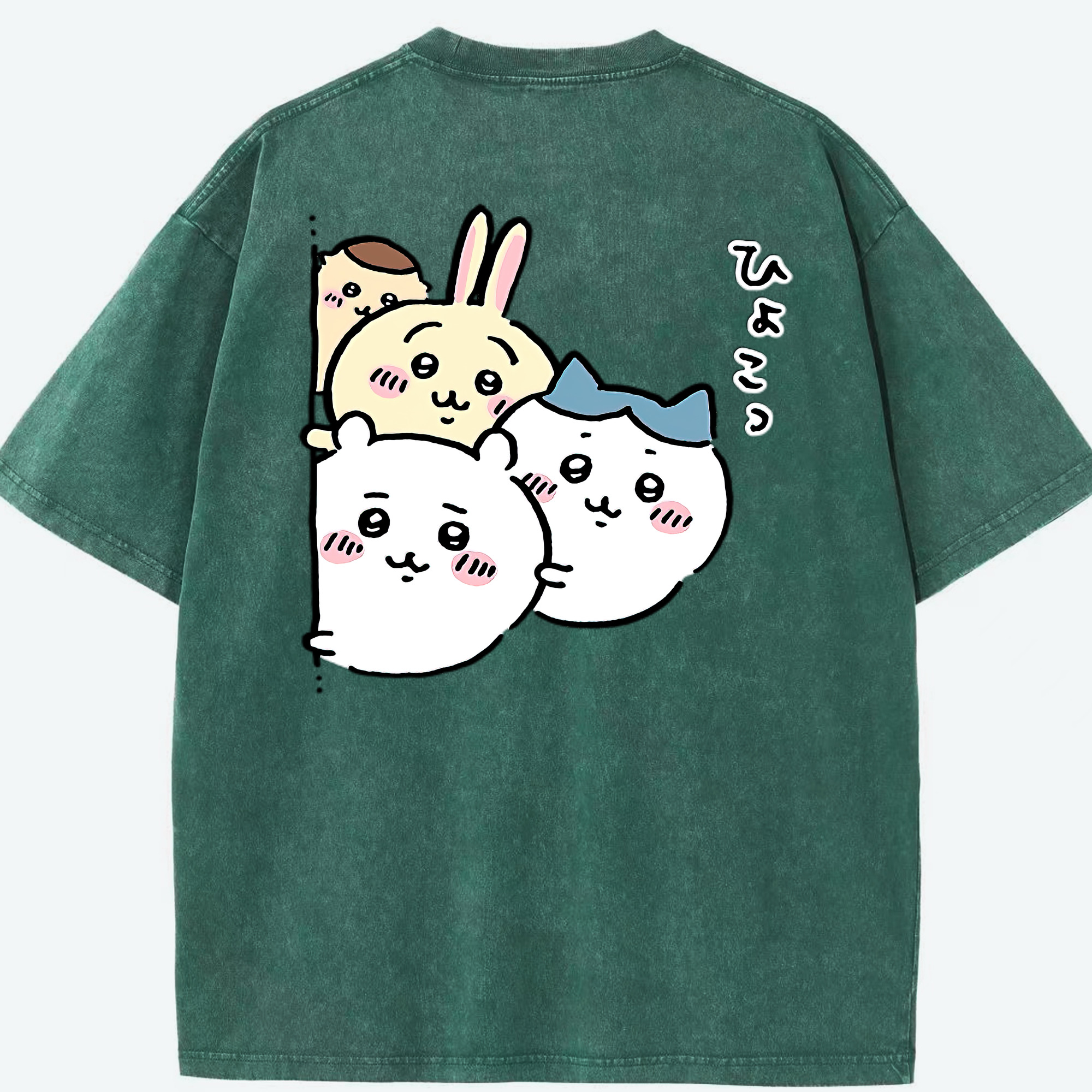 （画像用） ちいかわ ちいかわ Chii-kawa chiikawa 綿100% ヴィンテージ風 半袖Tシャツ（背面プリント）